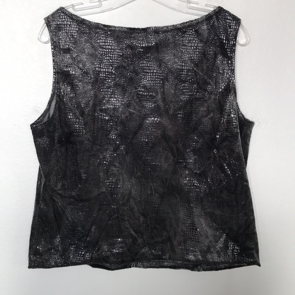 3 PIECE OUTFIT SNAKESKIN SILVER & BLACK SOFT MATERIAL SZ 14, WITH 2 BLOUSES SZ L - Picture 8 of 10